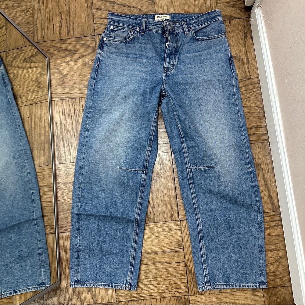 madewell darted barrel leg jeans sz 27